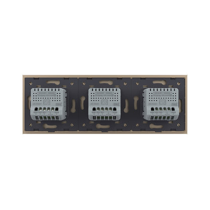 Livolo 3 Touch Rollladenschalter mit Glasblende in Gold