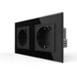Livolo schwarze, zweifache Steckdose mit USB-C 18W