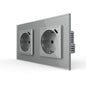 Livolo graue, zweifache Steckdose mit USB-C 18W