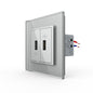 Livolo zweifaches USB-Modul mit Glasblende in Grau