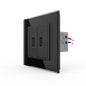 Zweifaches, schwarzes USB-Modul m. Glasblende