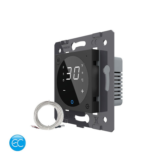 Livolo digitales, smartes Raumthermostat m. Bodensensor in Schwarz