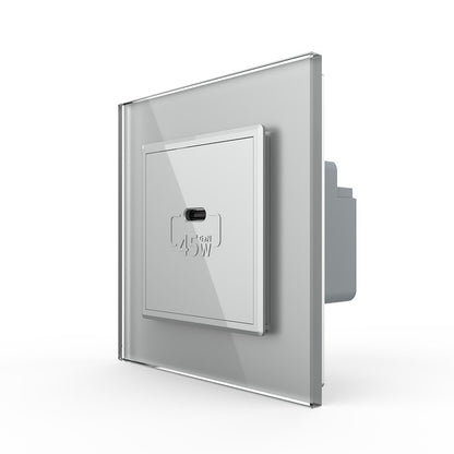 Livolo USB-C Schnellladegerät 45W Grau inkl. Glasrahmen