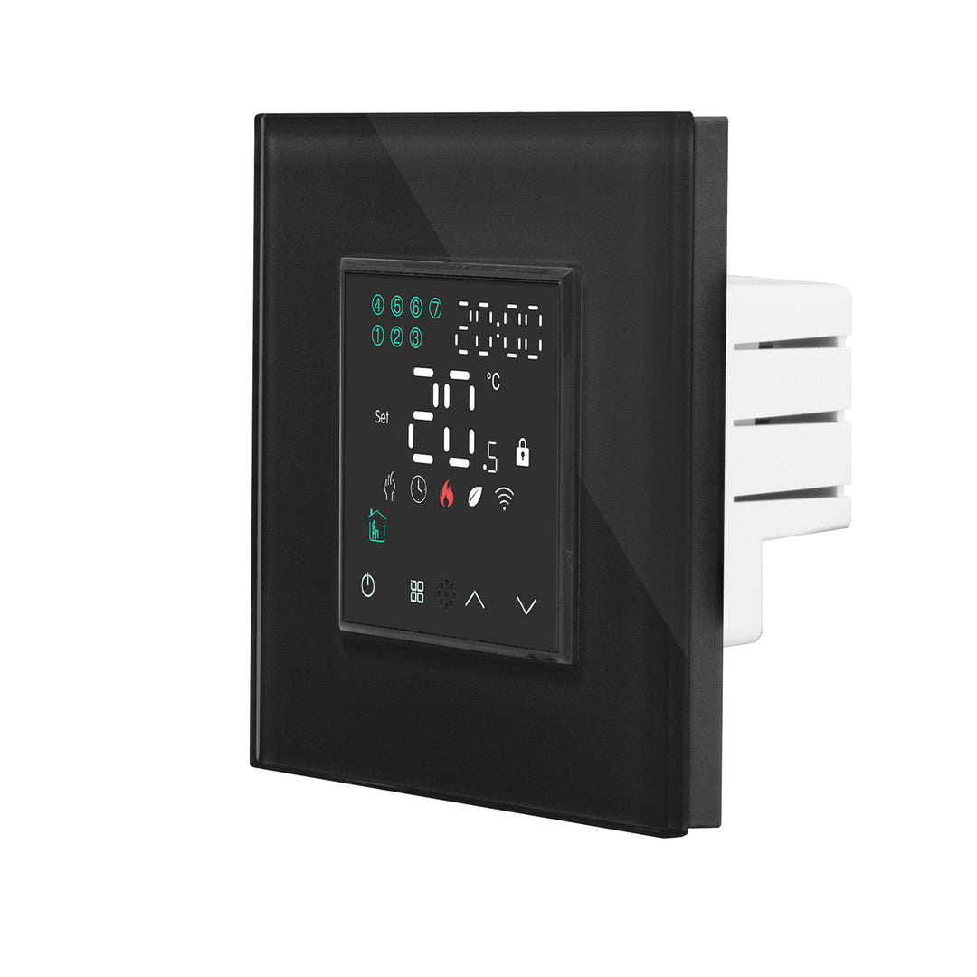 WLAN-fähiges Raumthermostat für Fußbodenheizungen in schwarz