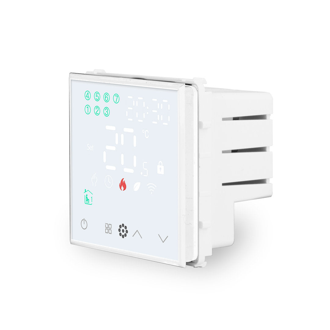 WLAN-fähiges Raumthermostat für Fußbodenheizungen in weiß