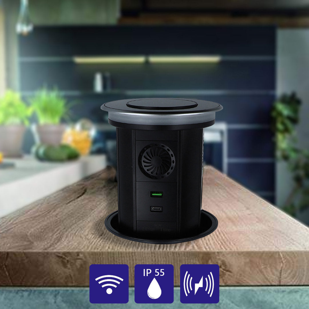 WLAN-Tischsteckdose Versenkbar mit SmartHome Funktion Steckdosenturm
