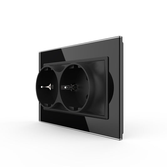 Livolo Kombi-Steckdose in schwarz