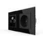 Livolo Steckdose mit SAT/TV/FM-Modul End-Dose und Glasblende Schwarz
