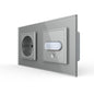 Livolo Steckdose und Bewegungsmelder Touch-Schalter Glasblende in Grau
