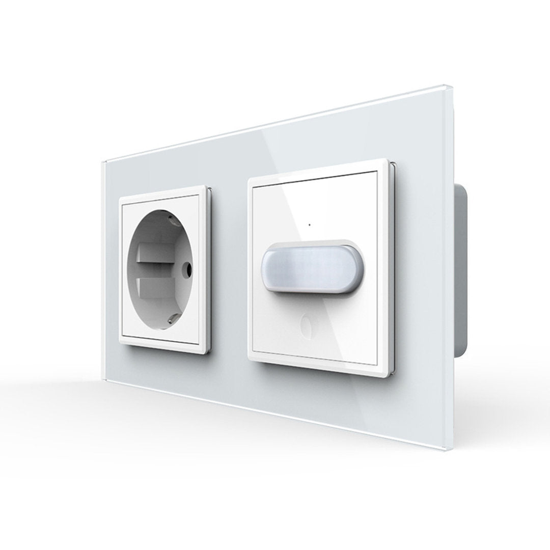 Livolo Steckdose und Bewegungsmelder Touch-Schalter Glasblende in Weiß
