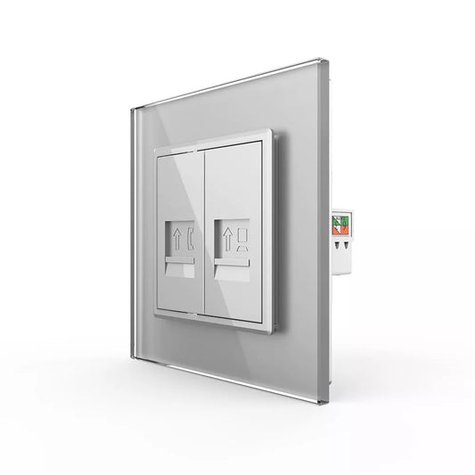 Livolo Modul-Kombination aus Telefon-/LAN-Anschluss in grau
