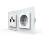 Livolo Steckdose mit SAT/TV/FM-Modul als End-Dose und Glasblende Weiß