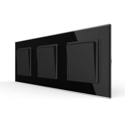 Livolo 3 einfache Wechselschalter inkl. Glasrahmen in Schwarz