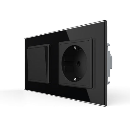 Livolo Taster und Steckdose inkl. Glasblende in Schwarz