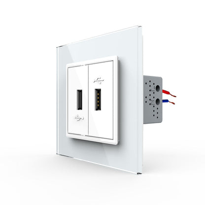 Livolo zweifaches USB-Modul zum Aufladen von Geräten mit Glasblende