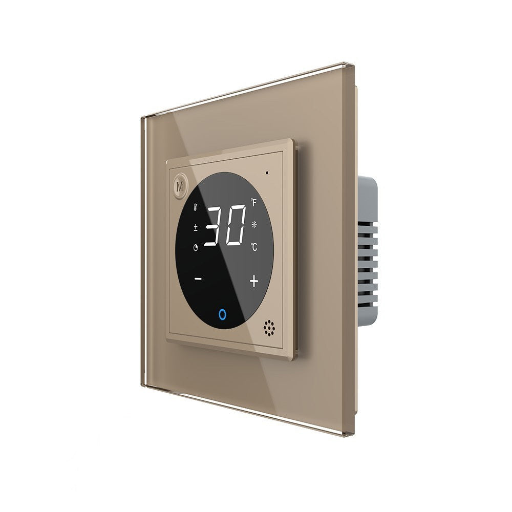 Raumthermostat für Fußbodenheizung m. ext. Sensor in gold