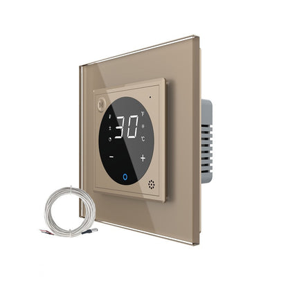 Raumthermostat für Fußbodenheizung m. ext. Sensor in gold