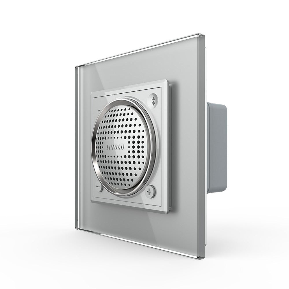 Livolo Bluetooth Lautsprecher mit Glasrahmen in Grau.