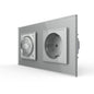 Livolo Bluetooth Lautsprecher + Steckdose inkl. Glasrahmen Grau