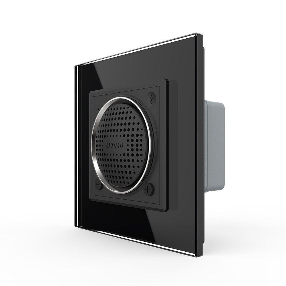 Livolo Bluetooth Lautsprecher inkl. Glasrahmen in Schwarz für Unterput