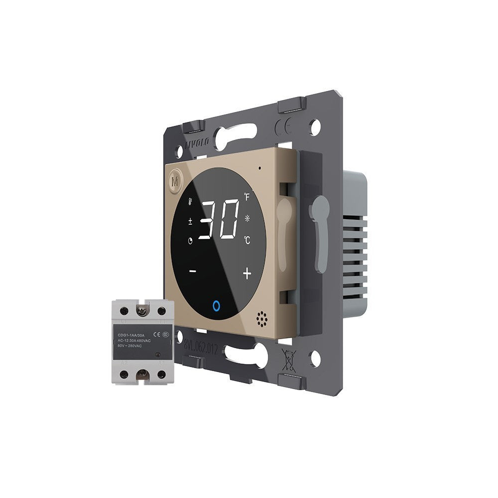 Livolo Raumthermostat f. Fußbodenheizung mit ext. Sensor in Gold