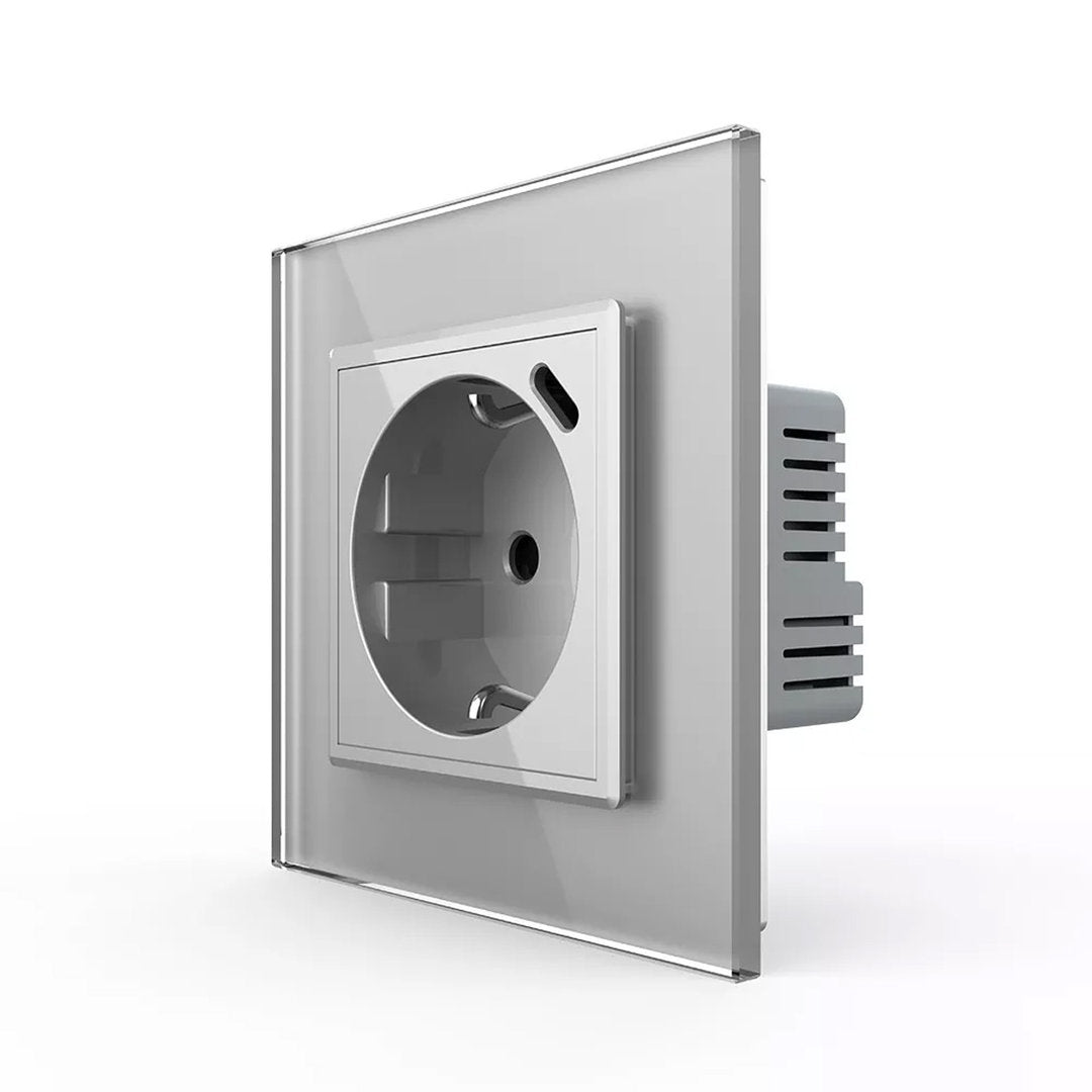 Livolo graue, einfache Steckdose mit USB-C 18W