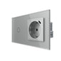 Livolo Lichtschalter mit Steckdose + USB-C in Grau