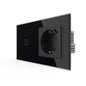 Livolo Lichtschalter mit Steckdose + USB-C in Schwarz