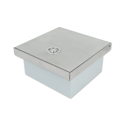 IP54 Bodentank mit Edelstahl-Deckel für bis zu 6 Steckdosen