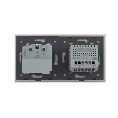 LIVOLO Touch EC Wechseldimmer + Steckdose Grau