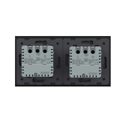 Livolo schwarze, zweifache Steckdose mit USB-C 18W