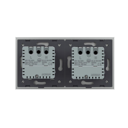 Livolo graue, zweifache Steckdose mit USB-C 18W