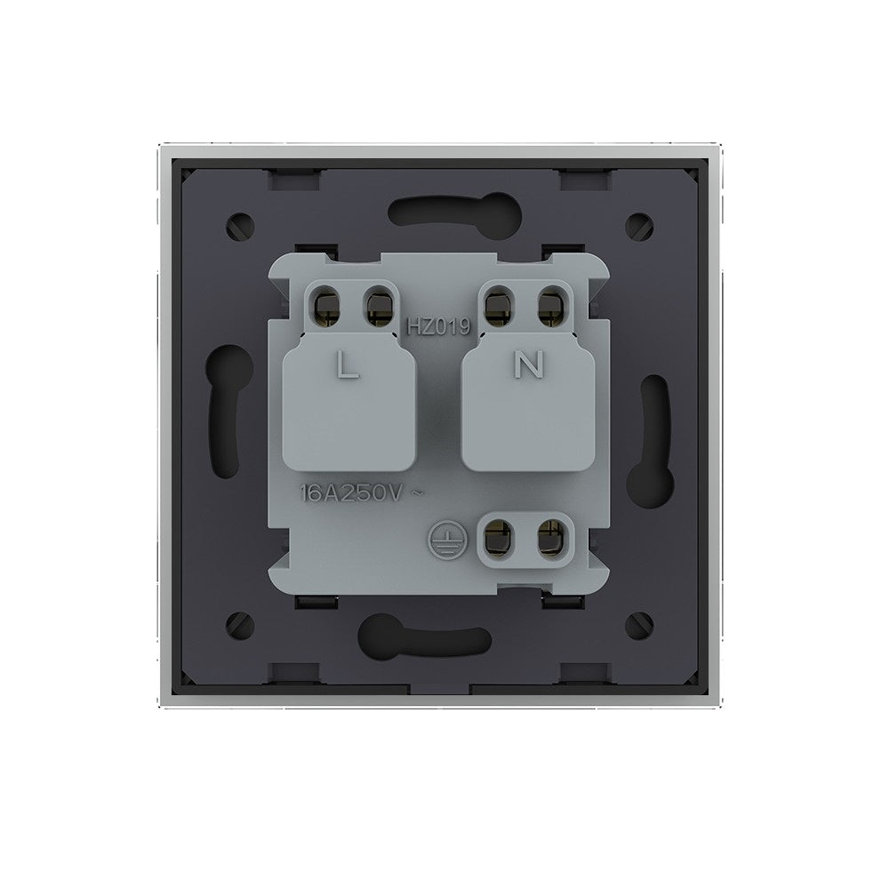 Livolo Steckdose mit Glasblende in Grau