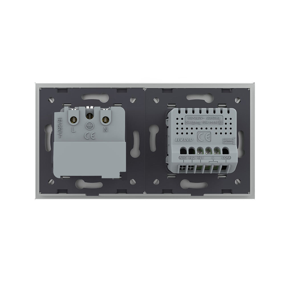 LIVOLO Touch EC Schalter + Steckdose Grau