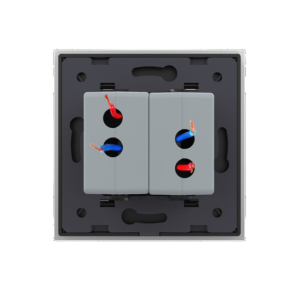 Livolo zweifaches USB-Modul mit Glasblende in Grau