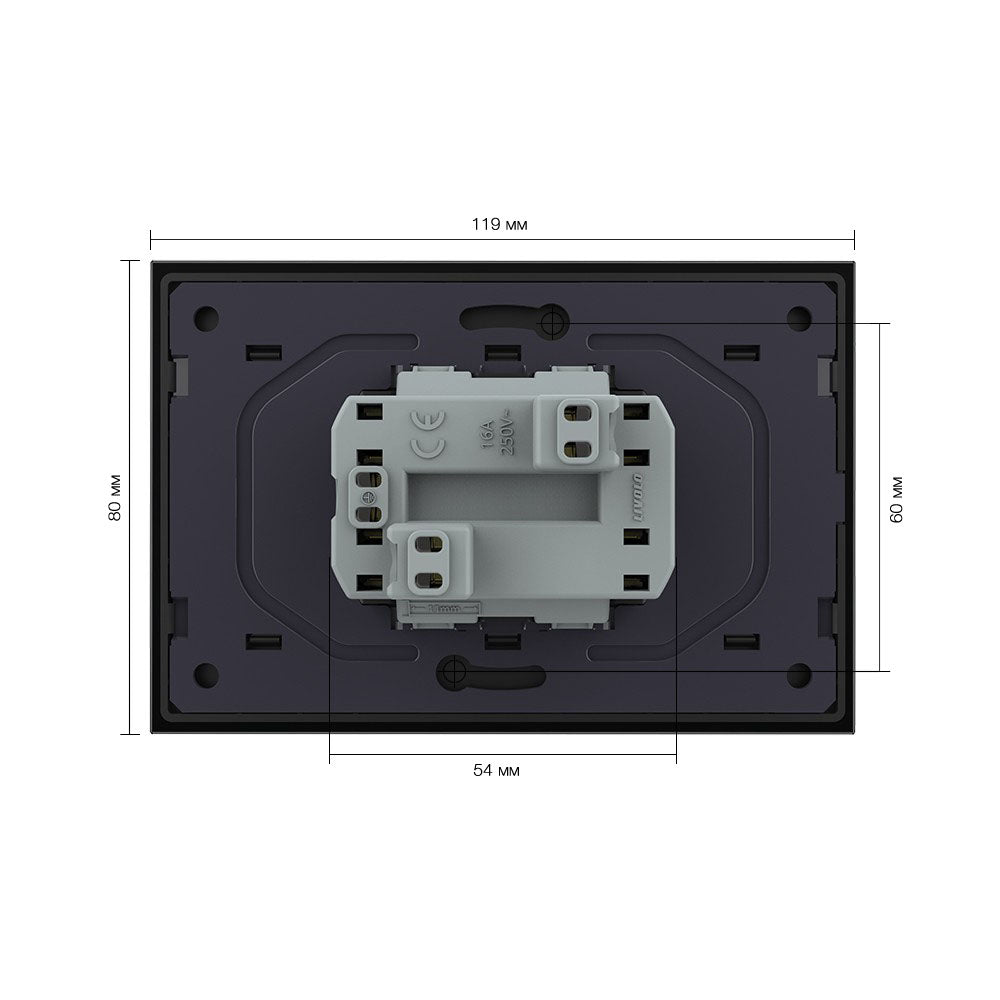 Livolo Kombi-Steckdose in schwarz