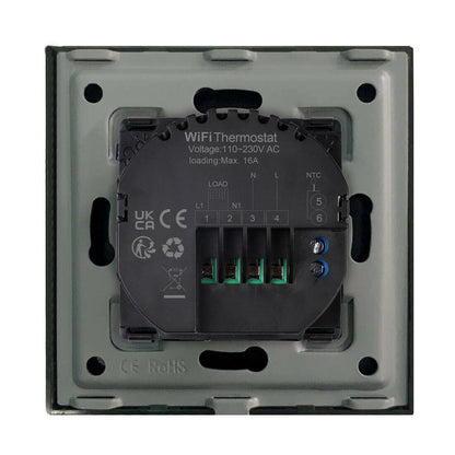 Luxus Time Thermostat mit Glasrahmen in Schwarz, programmierbar