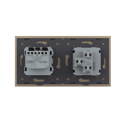 Livolo Wechselschalter und Steckdose inkl. Glasblende in Gold