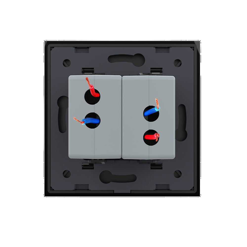 Zweifaches, schwarzes USB-Modul m. Glasblende