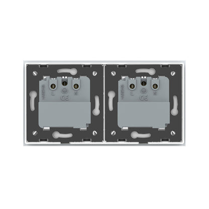 LIVOLO 2 Module EC Steckdose mit Glasrahmen in Weiß
