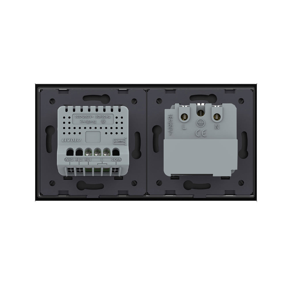 LIVOLO Touch EC Schalter + Steckdose Schwarz