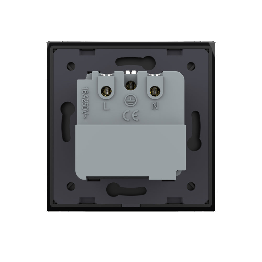 LIVOLO Modul EC Steckdose mit Glasrahmen in Schwarz