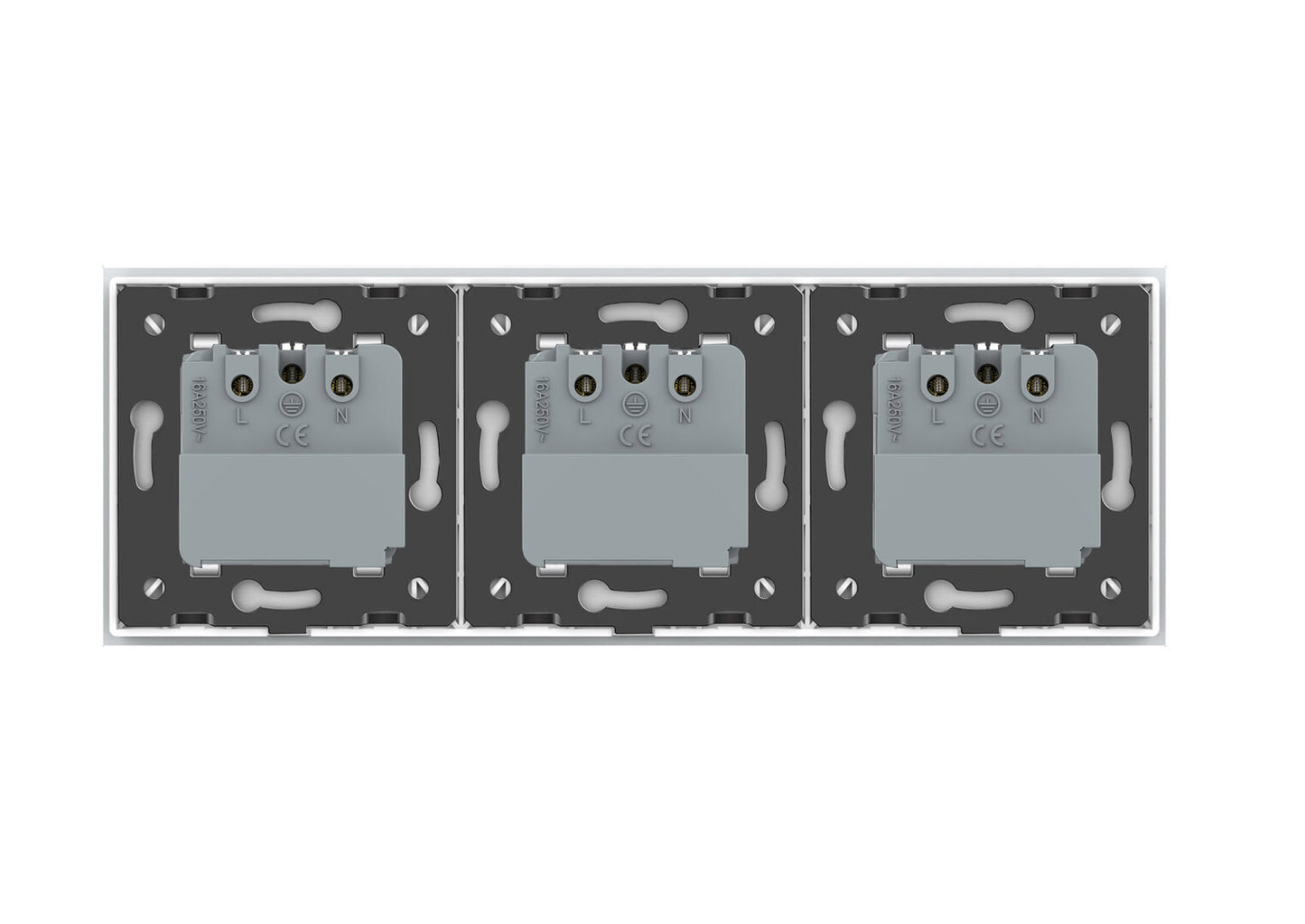 LIVOLO 3 Module EC Steckdose mit Glasrahmen in Weiß