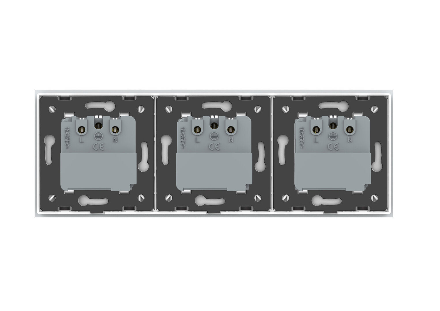 LIVOLO 3 Module EC Steckdose mit Glasrahmen in Weiß