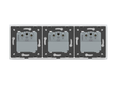 LIVOLO 3 Module EC Steckdose mit Glasrahmen in Weiß