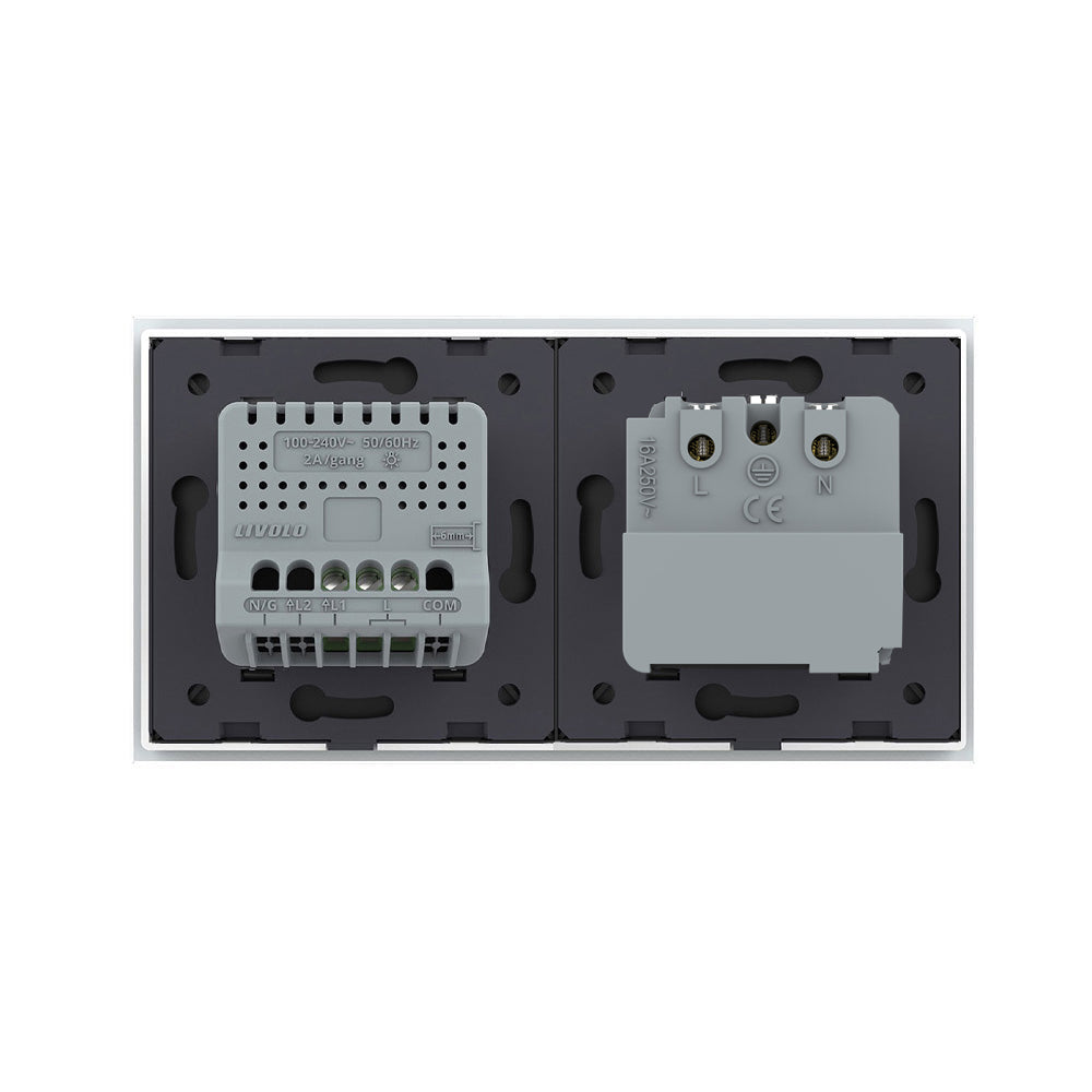 LIVOLO Touch EC Wechselschalter + Steckdose Weiß
