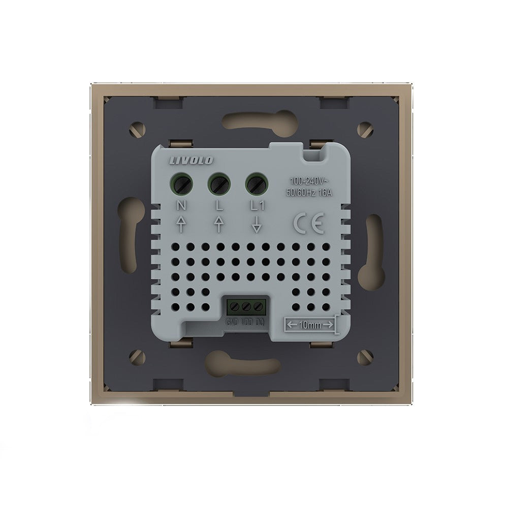 Raumthermostat für Fußbodenheizung m. ext. Sensor in gold