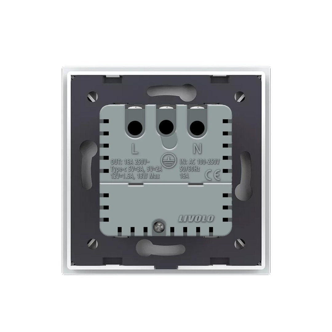 Livolo weiße, einfache Steckdose mit USB-C 18W