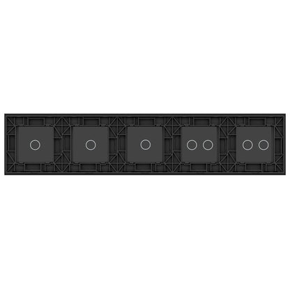 Schwarze Glasblende für 3 1-fache + 2 2-fache Touch-Schalter