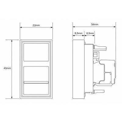 1/2 Kurzes CAT6.A Netzwerk-Modul Keystone für Bodentanks Weiß LIVOLO